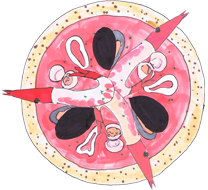 コッカボッカのピザ「漁師風」の画像