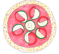 コッカボッカのピザ「ズッキーニとトマト」の画像